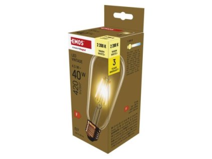 LED žiarovka Vintage ST64 / E27 / 4,5 W (40 W) / 420 lm / teplá biela