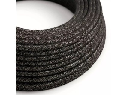 Ľanový textilný elektrický kábel, RN03 prírodné antracitové farby (Počet žil 2x0.75)