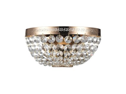 Nástenné krištáľové svietidlo OTTILIA, 2xE14, š. 25 cm