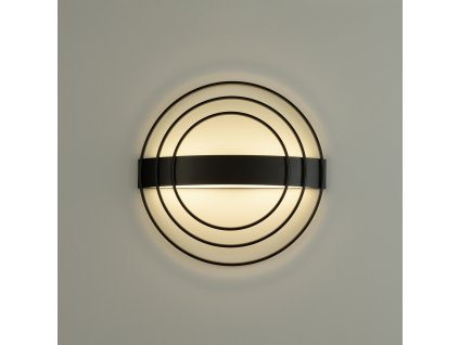 Nástenné LED svietidlo RINGO, ⌀ 36 cm, 13W, CRI90, CCT switch 2700-3000K (Farba Čierna, stmievanie ZAPNUTIE/VYPNUTIE)