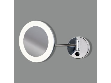 Nástenné vyklápacie LED zrkadlo BOAN, 5x zväčšovacie, ⌀ 20 cm