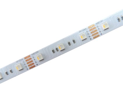 43880 rgbw led pasek 4v1 19 2w m rgb bila 10mm profi 12v ip20 60led m 4040