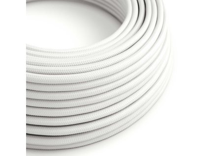 ultra mekky silikonovy elektricky kabel s opticky lesklou bilou textilni podsivkou rm01 kulaty 2x075 mm