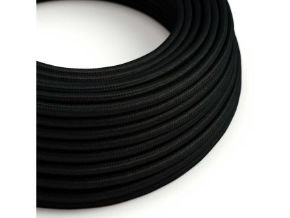 ultra mekky silikonovy elektricky kabel s lesklou cernou textilni podsivkou charcoal rm04 kulaty 2x075 mm