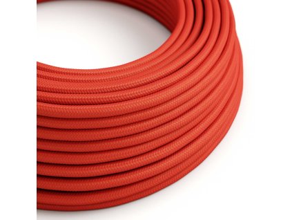ultra mekky silikonovy elektricky kabel s lesklou ohnive cervenou latkovou podsivkou rm09 kulaty 2x075 mm