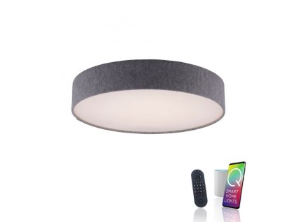 Smart LED stropné svietidlo Q-Kiara ⌀ 58cm, 2700-5000K (Farba Sivá)