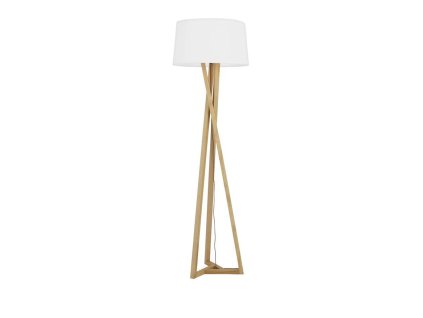 Stojacia lampa SALINO tienidlo slonovinová biela prírodné drevo E27 1x12W