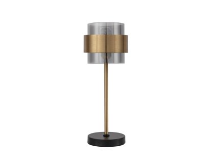 Stolová lampa SIANNA dymové sklo mosadzný zlatý kov E27 1x12W