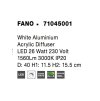 47960 2 stropni led svitidlo fano bila hlinik akrylovy difuzor 26w 3000k