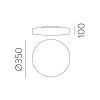 45943 1 stropni led svitidlo moon 35 cm 2xe27 15w ip44