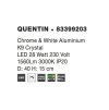 48587 2 stropni led svitidlo quentin chromovany hlinik a k9 kristal 28w 3000k