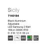 48722 2 stropni led svitidlo sicily cerny hlinik 3w 3000k