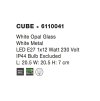 50828 2 stropni svitidlo cube ip44 bile opalove sklo e27 1x12w