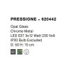 52433 2 stropni svitidlo pressione opalove sklo a chromovany kov e27 3x12w