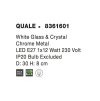 52496 2 stropni svitidlo quale bile sklo a kristal e27 2x12w