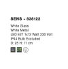 Stropné svietidlo SENS, 25cm, E27 1x12W (Farba Biele sklo)