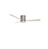 52598 stropni ventilator se svetlem satin brouseny nikl ocel a sklo drevene listy 5 rychlosti 35w led 18w 3000k