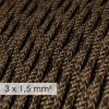 48323 1 textilni elektricky kabel 3x1 5 spiralovy len prirodni hnede barvy tn04
