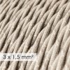 48314 1 textilni elektricky kabel 3x1 5 spiralovy len prirodni neutralni barva tn01