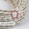 48275 2 textilni elektricky kabel 3x1 5 spiralovy umely hedvab tm00 slonovinovy