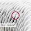 48278 textilni elektricky kabel 3x1 5 spiralovy umely hedvab tm01 bily