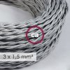 48272 2 textilni elektricky kabel 3x1 5 spiralovy umely hedvab tm02 stribrny