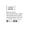 50774 2 venkovni nastenne svitidlo como cerny hlinik led 2x3w 3000k nastavitelny uhel 0 90st ip54