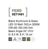 50999 6 venkovni nastenne svitidlo fend cerny hlinik a sklo led 10w 3000k 24st ip65