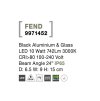 50993 6 venkovni nastenne svitidlo fend cerny hlinik a sklo led 10w 3000k 24st ip65