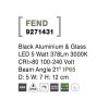 51005 4 venkovni nastenne svitidlo fend cerny hlinik a sklo led 5w 3000k 21st ip65