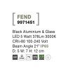 50996 6 venkovni nastenne svitidlo fend cerny hlinik a sklo led 5w 3000k 21st ip65