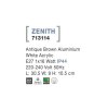 Vonkajšie nástenné svietidlo ZENITH, š.30,5 cm, E27 1x12W IP44 (Farba Sivá)