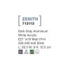 Vonkajšie nástenné svietidlo ZENITH, š.30,5 cm, E27 1x12W IP44 (Farba Sivá)