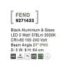 51002 8 venkovni sloupkove svitidlo fend cerny hlinik a sklo led 5w 3000k 21st ip65