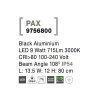 52220 5 venkovni sloupkove svitidlo pax cerny hlinik 80cm led 9w 3000k ip54