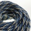 49133 1 xl elektricky kabel 3x0 75 potazeny lesklou modrou hedvabni textilii bernadotte prumer 16 mm
