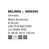 47633 1 zavesne led svitidlo belinda cerny hlinik a akryl 37 8w 3200k stmivatelne