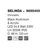 47639 5 zavesne led svitidlo belinda cerny hlinik a akryl 54 6w 3200k stmivatelne