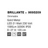 47675 6 zavesne led svitidlo brillante zlaty hlinik a akryl 21w 3200k stmivatelne