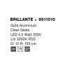 47705 6 zavesne led svitidlo brillante zlaty hlinik a akryl 4 2w 3200k