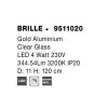 47663 4 zavesne led svitidlo brille zlaty hlinik a sklo 4w 3200k
