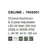 47735 4 zavesne led svitidlo celine chromovany hlinik a kristal nastavitelne 40w 3500k