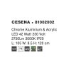 47753 2 zavesne led svitidlo cesena chromovany hlinik a akryl 42w 3000k