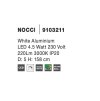 Závesné LED svietidlo NOCC, 4.5W 3000K (Farba Biela)