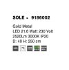 48746 6 zavesne led svitidlo sole zlaty kov 21 6w 3000k