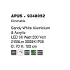 50321 8 zavesne svitidlo apus bila hlinik a akryl led 50w 3000k stmivatelne
