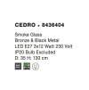 50678 2 zavesne svitidlo cedro kourove sklo bronz a cerny kov e27 3x12w