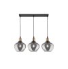 50672 zavesne svitidlo cedro kourove sklo bronz a cerny kov e27 3x12w