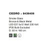 50675 2 zavesne svitidlo cedro kourove sklo bronz a cerny kov e27 5x12w