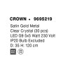 47825 5 zavesne svitidlo crown satenovy zlaty kov ciry kristal 35cm